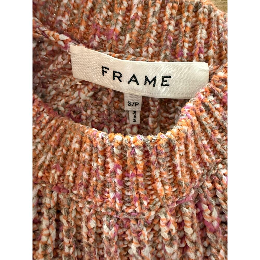 Frame Marled Raglan Crewneck Sweater Lavender Multi S - Picture 7 of 8